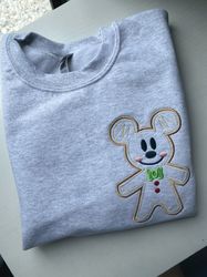 mickey gingerbread christmas embroidered sweatshirt  disney christmas embroidered sweatshirt