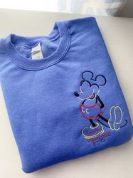 mickey mouse embroidered sweatshirt  disney world  disneyland embroidered crewneck  hoodie  quarter zip  full zip