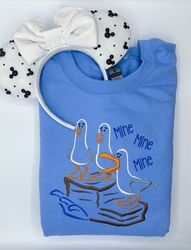 mine mine mine segulls embroidered swestshirt  disney nemo embrodiered shirt  disney animal kingdom embroidered sweatshi