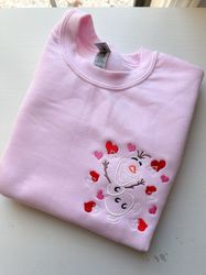 olaf valentine embroidered sweatshirt  olaf heart embroidered shirt  disney embroidered crewneck