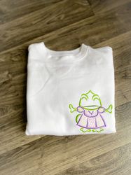 pascal in dress embroidered sweatshirt  disney tangled embroidered sweatshirt  disney world  disneyland 1