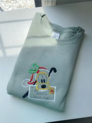 pluto christmas letter embroidered sweatshirt  disney christmas embroidered crewneck