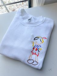 pinocchio embroidered sweatshirt  disney crewneck  disney pinocchio embroidered crewneck