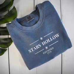 comfort colors stars hollow connecticut  sweatshirt, embroidered fall shirt, autumn shirt, christmas gift