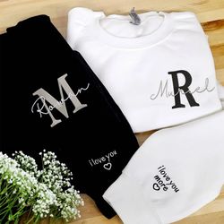 custom name sweatshirts for couple, his and her sweatshirt, mr mrs hoodie, valentine gift for boyfriend