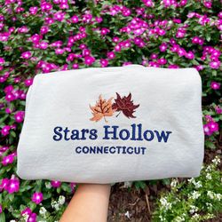 embroidered stars hollow connecticut comfort colors sweatshirt, fall shirt, autumn shirt, christmas gift