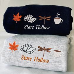 embroidered stars hollow sweatshirt, fall autumn comfort colors tshirt, halloween gift for sister