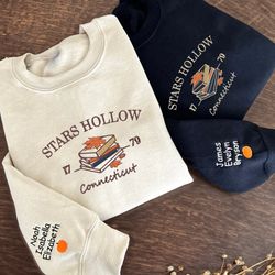 stars hollow connecticut embroidered sweatshirt, fall autumn tshirt