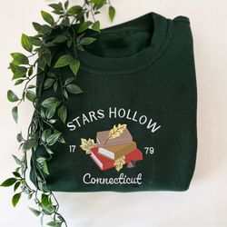 stars hollow connecticut embroidered sweatshirt, fall tshirt, autumn shirt, halloween gift for sister