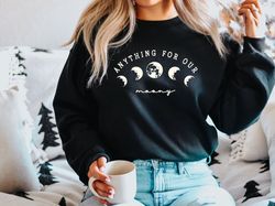 anything for our moony sweatshirt, harry fandom unisex sweatshirt , marauders sweater , potter crewneck, wizard book gif