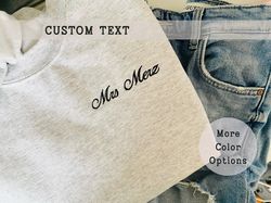 custom embroidered sweatshirt, custom text crewneck, personalized gift for christmas, trendy sweatshirt, personalized en