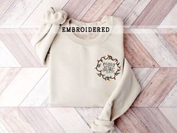 embroidered merry and bright sweatshirt, holiday sweater, family xmas sweatshirt, christmas gift for her, holiday 2023 c