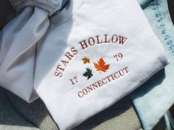 embroidered stars hollow connecticut sweatshirt, cozy fall sweatshirt, stars hollow sweatshirt, gilmore crewneck, tv sho