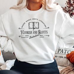 fluorish and blotts bestsellers sweatshirt ,wizard sweatshirt, book reading magic shirt, bookish sweatshirt, harry magic