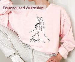 personalized dog paw sweatshirt, cute dog sweater, custom dog name sweatshirt, personalized dog lovers sweatshirt, dog m