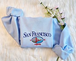 san francisco embroidered sweatshirt  golden gate bridge embroidered hoodie  california washington sweater  cali crew ne