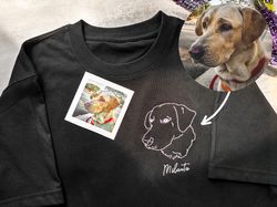 custom embroidered dog portrait and name shirt,custom pet shirts,custom pet gifts, personalized shirt,dog lover shirt,cu