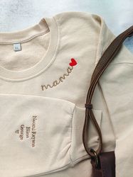 custom mama embroidered sweatshirt,custom mama crewneck with kids names,personalized  mom sweatshirt,gift for mom, mothe