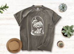 oversized crewneck vintage glass cup mushroom frog unisex graphic tshirt,frog and toad shirt,frog lover gift