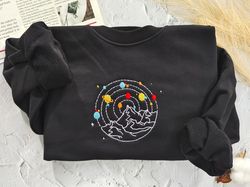planets and mountain embroidered sweatshirt
