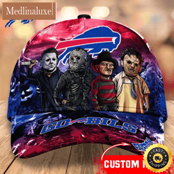 Buffalo Bills Nfl Personalized Trending Cap Mixed Horror Movie Characters