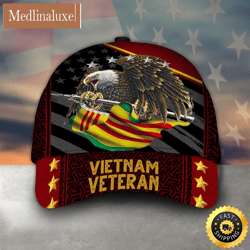 Eagle Holding Flag Veteran Classic Cap