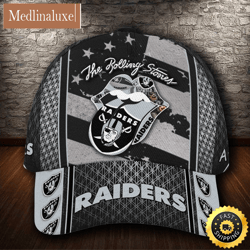 las vegas raiders the rolling stones all over print 3d classic cap