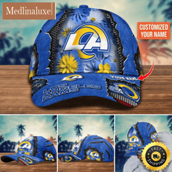 NFL Los Angeles Rams Baseball Cap Flag Flower Trending Custom Cap