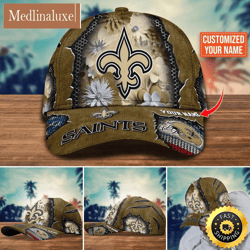 nfl new orleans saints baseball cap flag flower trending custom cap