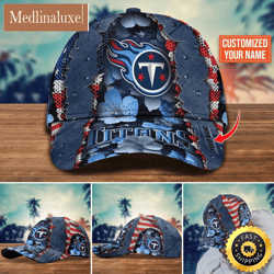 NFL Tennessee Titans Baseball Cap Custom Name Football Cap For Fans