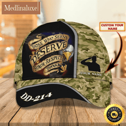 Personalized DD 214 Those Who Serve Deserve All Over Print Baseball Cap A Great Gift For Veterans Day