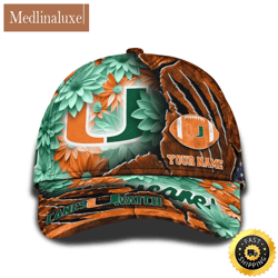 personalized ncaa miami hurricanes all over print baseball cap the perfect way to rep your team