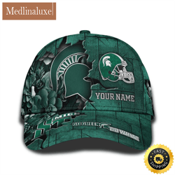 personalized ncaa michigan state spartans all over print baseball cap show your pride