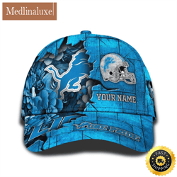 personalized nfl detroit lions all over print baseball cap show your pride