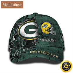 personalized nfl green bay packers all over print baseball cap show your pride