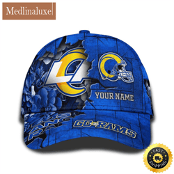 personalized nfl los angeles rams all over print baseball cap show your pride