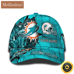 personalized nfl miami dolphins all over print baseball cap show your pride