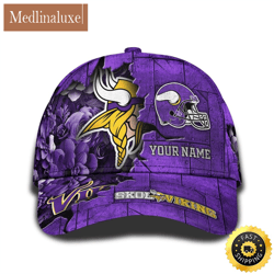 personalized nfl minnesota vikings all over print baseball cap show your pride