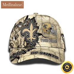 personalized nfl new orleans saints all over print baseball cap show your pride