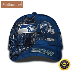 personalized nfl seattle seahawks all over print baseball cap show your pride