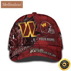 personalized nfl washington commanders all over print baseball cap show your pride