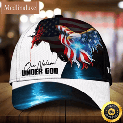 personalized one nation under god all over print baseball cap a great gift for veterans day