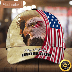 personalized us one nation under god jesus and eagle all over print baseball cap a great gift for veterans day