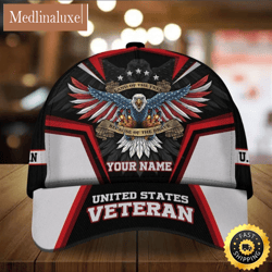 personalized us veteran lanof the free because of the brave all over print baseball cap