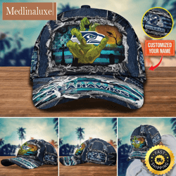 seattle seahawks baseball cap halloween cap customize for this season