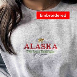 alaska sweatshirt embroidered crewneck vintage sweater oversized 1