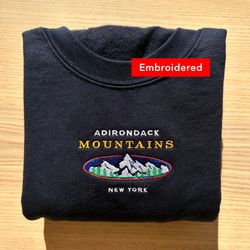 adirondack mountains sweatshirt vintage, new york crewneck embroidered