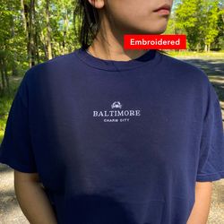 baltimore maryland t-shirt, retro comfort colors t-shirt, vintage crab shirt embroidered