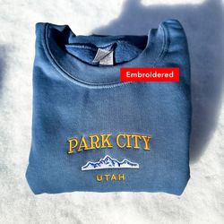 park city utah sweatshirt embroidered, retro ski crewneck sweater