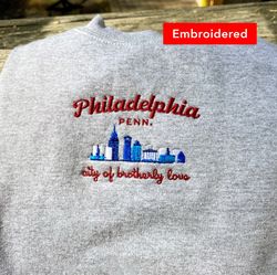 philadelphia pennsylvania sweatshirt, philly crewneck vintage embroidered, city sweater